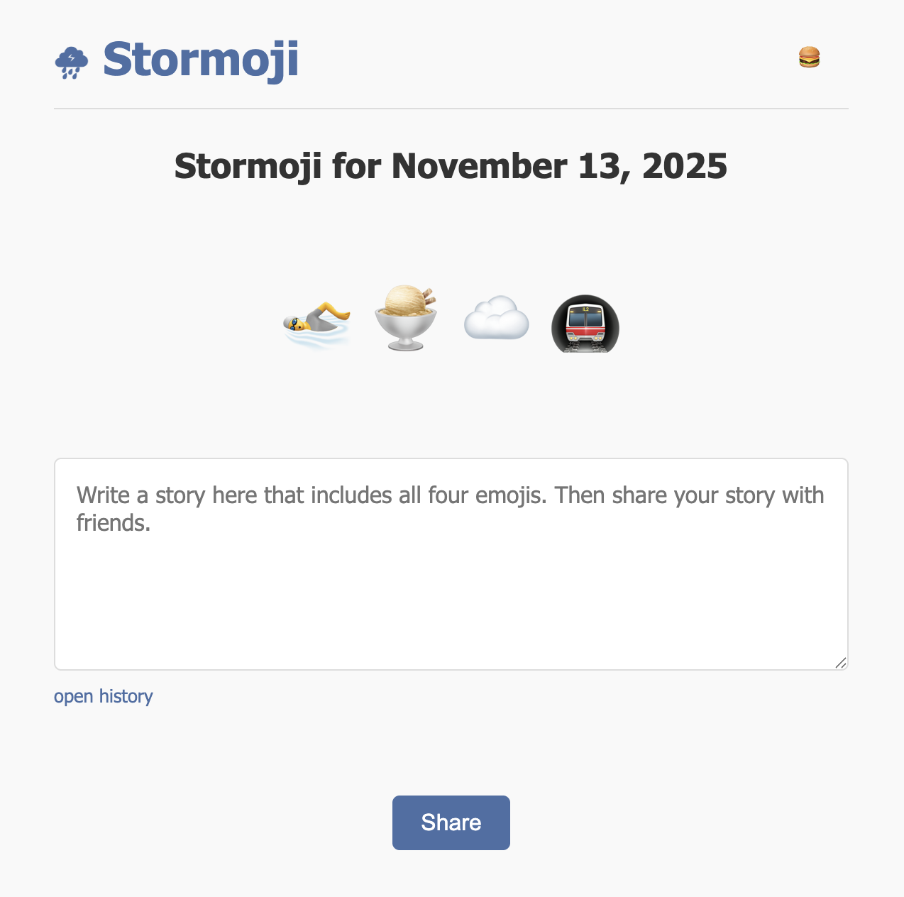 Stormoji main screen